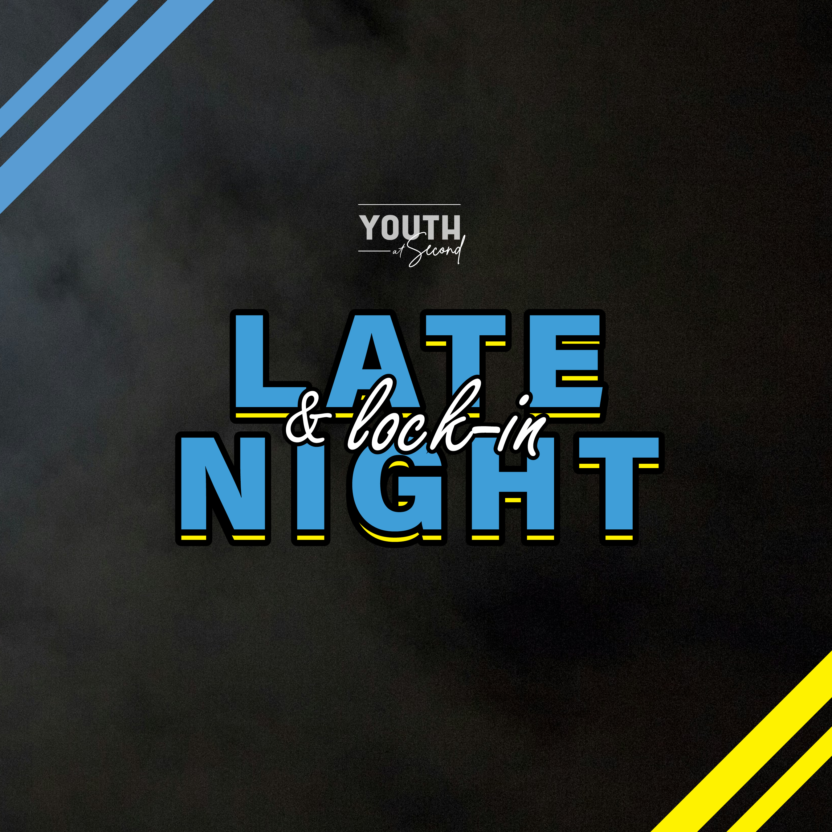 Youth Late Night and Lock-In

February 27 &ndash; 28 | Youth Suite
Spend the nigth at Second doing what Youth Ministries does best&hellip;having fun!!

Register
